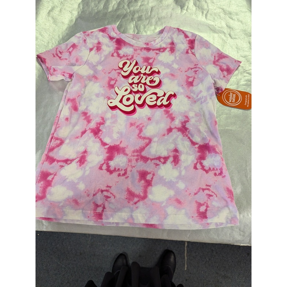 YOU ARE SO LOVED pink girls wonder nation XL 14-16 t-shirt top NWT Valentines ?